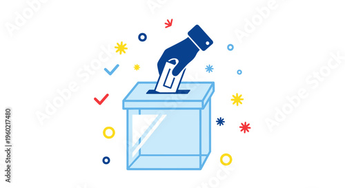 Hand putting ballot into box.