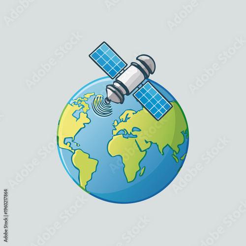 Satellite orbiting Earth providing global communication services.