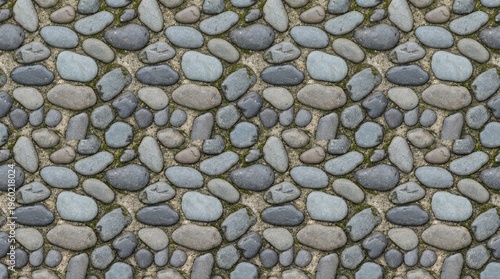Seamless stone pebble pattern with varied gray tones, natural ground texture repeat.