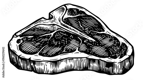 Detailed vector illustration of a raw meat cut