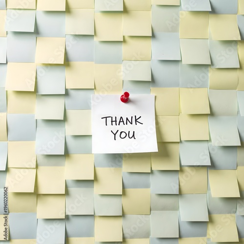 Vibrant wall of gratitude with colorful sticky notes and a thank you message
