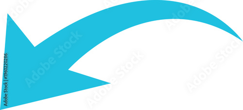 Cyan arrow curve downward left