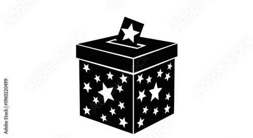 Black and white star ballot box.