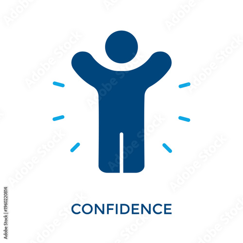 Confidence Icon Dual Tone Style. Vector Illustration For Graphic Design