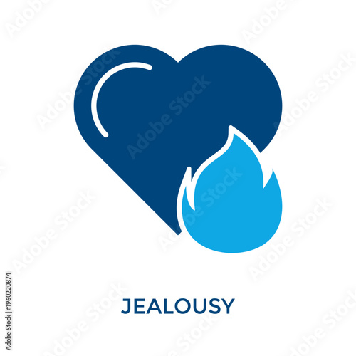 Jealousy Icon Dual Tone Style. Vector Illustration For Graphic Design