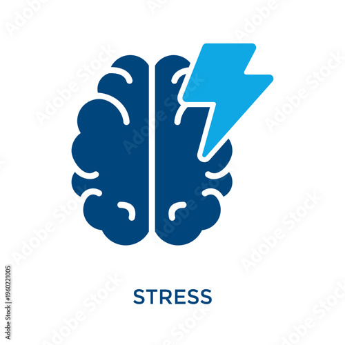 Stress Icon Dual Tone Style. Vector Illustration For Graphic Design