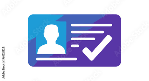 ID Card Identification Verification Icon.