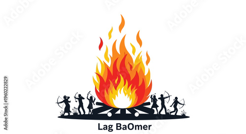 People dancing around burning fire.