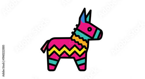 Colorful Pink Donkey Pi?ata Decoration.