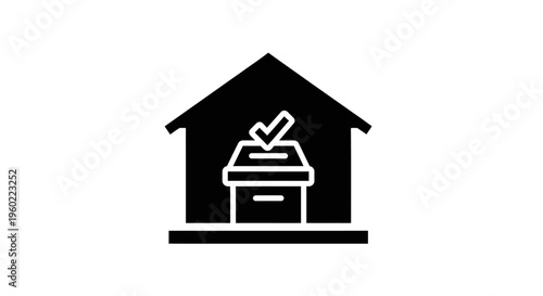 Mailbox House Delivery Icon Symbol.
