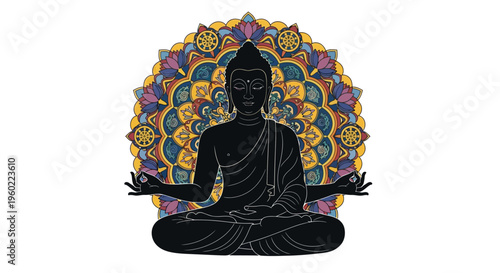 Buddha statue in meditation position 1.