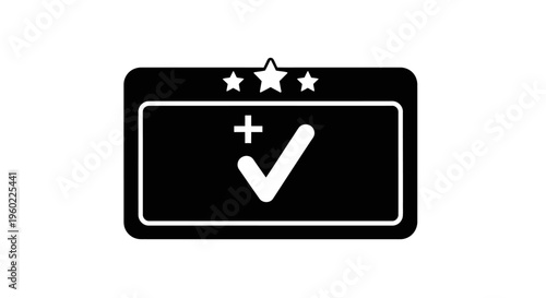 Black and white check mark icon.