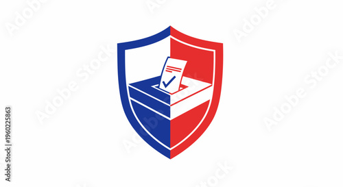 Protected ballot box with check mark.