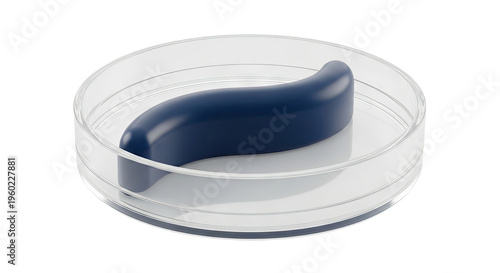 Abstract Blue Shape in Petri Dish