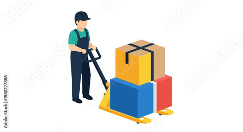 Man operating forklift with boxes.