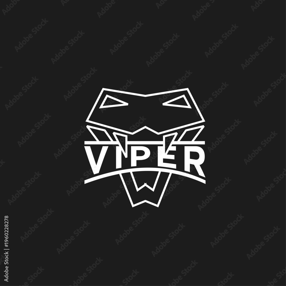 Fototapeta premium Minimalist Viper Snake Head Logo Design with