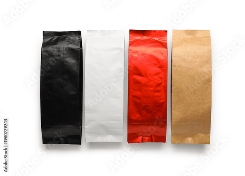 Different coffee bags on wh...