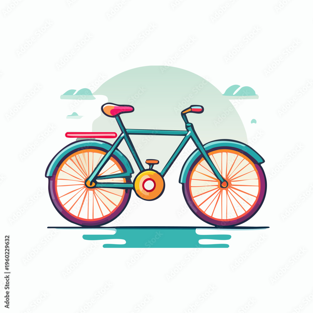 Fototapeta premium Stylized Bicycle Illustration with a Clean Design.