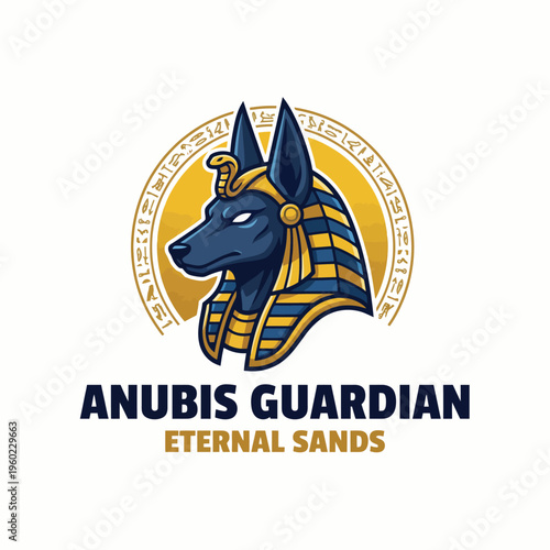 This image showcases Anubis, the guardian of the underworld, depicted as a powerful dog figure, resonating with themes of protection and mysticism in ancient Egyptian culture.