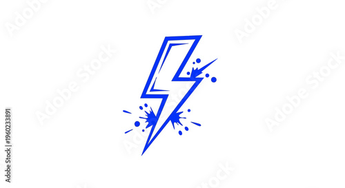 A blue lightning bolt graphic symbol.
