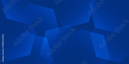 Modern flat design with blue polygons creating a structured and dynamic visual layout.