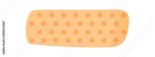 Soft cloth aid piece on white background. Simple health patch as gift of quick emergency help. Minimal medicine and healthcare symbol for donate campaign and textile charity support.