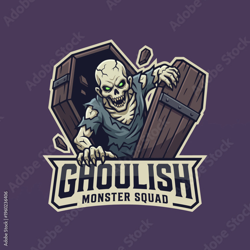 An intense illustration of a skeleton rising from a coffin, designed for Halloween themes or horror-related content, embodying fear, mystery, and excitement for spooky season.