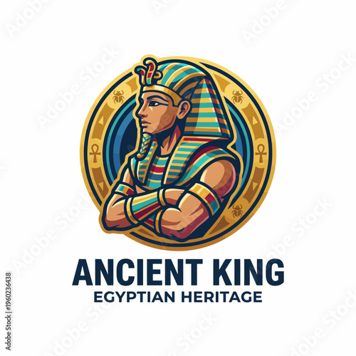 A regal representation of an ancient Egyptian king, adorned with traditional attire and symbols, reflecting cultural heritage and the grandeur of ancient civilizations.