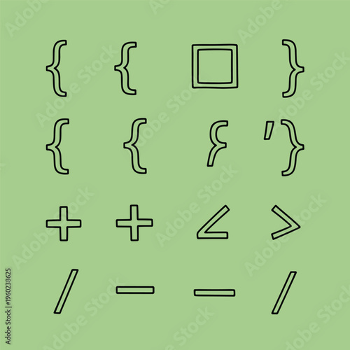 Collection of coding symbols and signs 1.