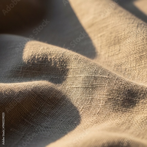 Organic linen fabric texture with soft natural wrinkles and sunlight 9