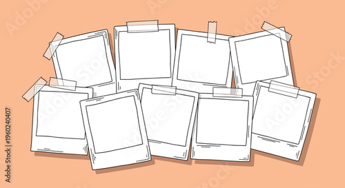 Clean white frames overlapping with soft shadow on neutral background