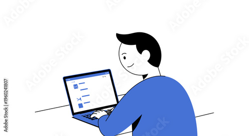 Man sitting with laptop computer 2.