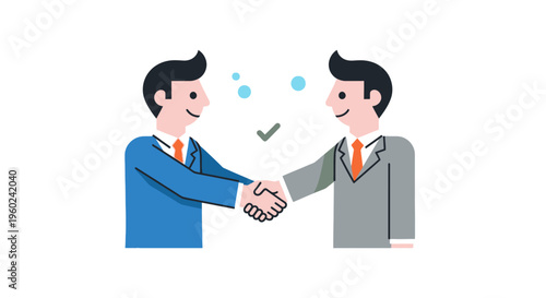 Two Businessmen Shaking Hands Firmly Together.
