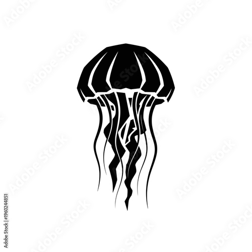 Black Jellyfish Silhouette Ocean Creature 3.