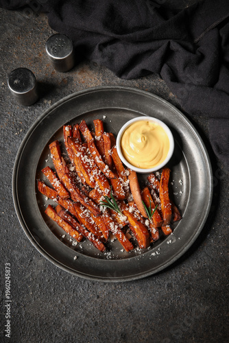 Plate with tasty cooked swe...