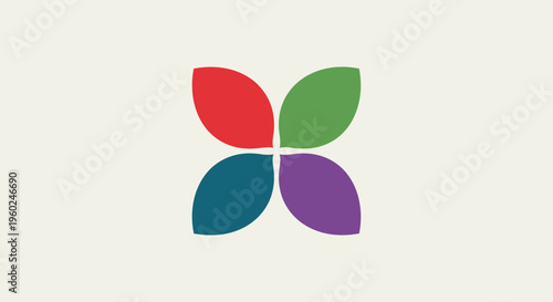 Colorful abstract leaf logo symbol.