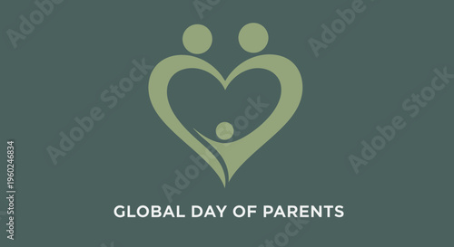 Heart shaped family love symbol logo.