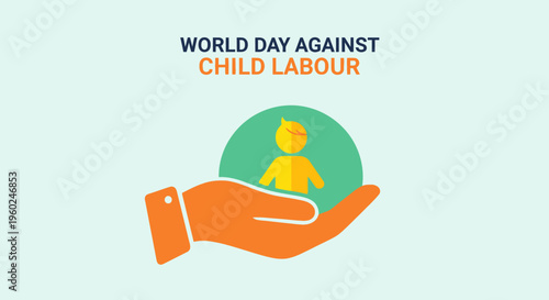 Hand Protecting Child Labour Awareness.