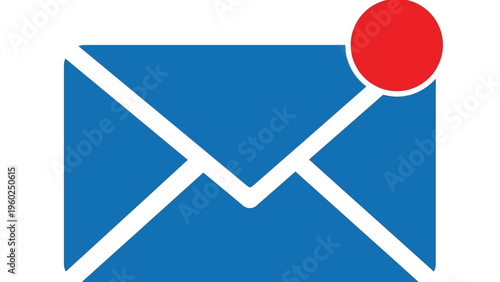 Blue Envelope with Red Notification Dot.