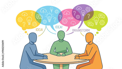 Business people sitting at table.