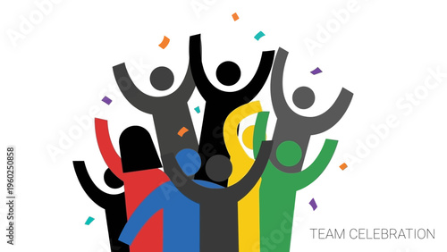 Diverse group of people celebrating together.