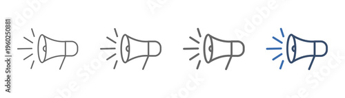 
outline icon set megaphone with loudspeaker design