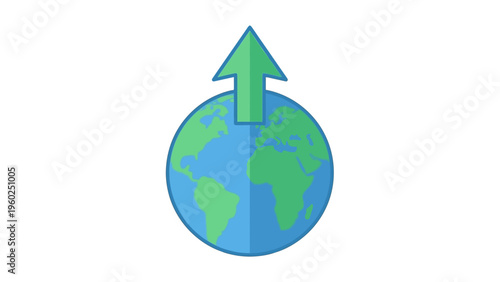 Green Globe with Upward Arrow.