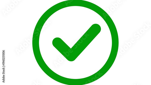 Green Checkmark in Circle Icon.