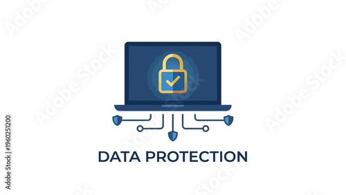 Laptop with padlock on screen.