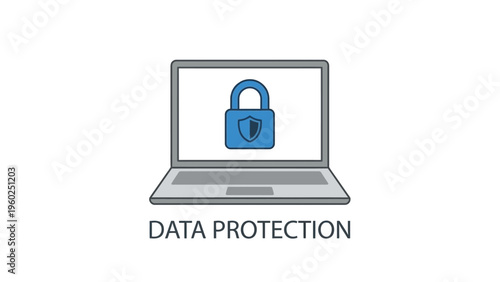 Laptop with padlock on screen.