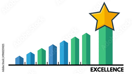 Star on top of bar graph.