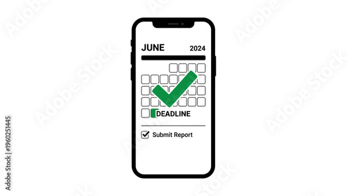 Smartphone with deadline checklist on screen.