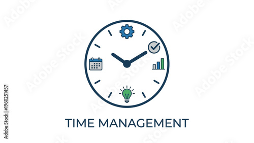 Time Management Clock Icon Design.