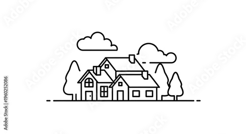 Simple black and white line art illustration of a playful dolphin jumping, minimalist marine animal drawing icon